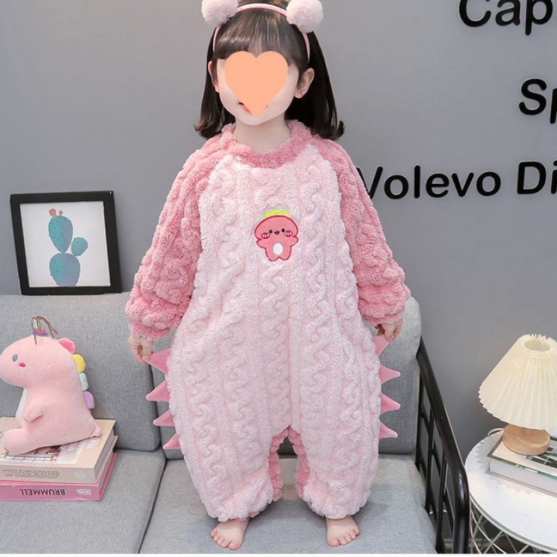 새로운 어린이 잠옷 가을과 겨울  의 잠자는 가방 두꺼운 플란넬 소녀의 귀여운 어린 소녀의 잠옷