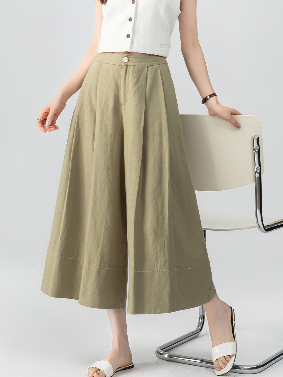 Quần culottes nữ ống rộng dáng dài chất liệu lyocell pha linen thoáng mát — B5-03=giá trị thông số Ki, (cài 3)