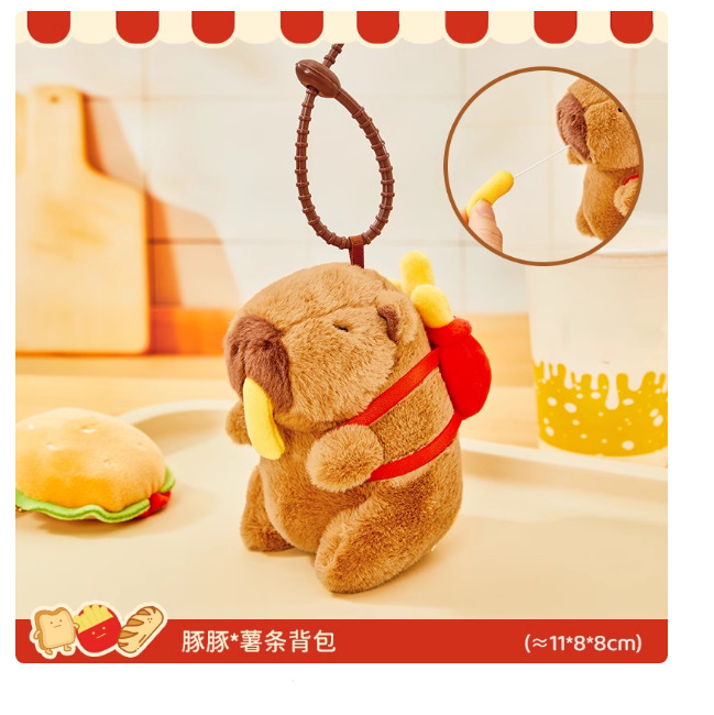 ギシギシと鳴くカピバラのカピバラのぬいぐるみが泡を吐いてつまみます。プレゼントが可愛いです。