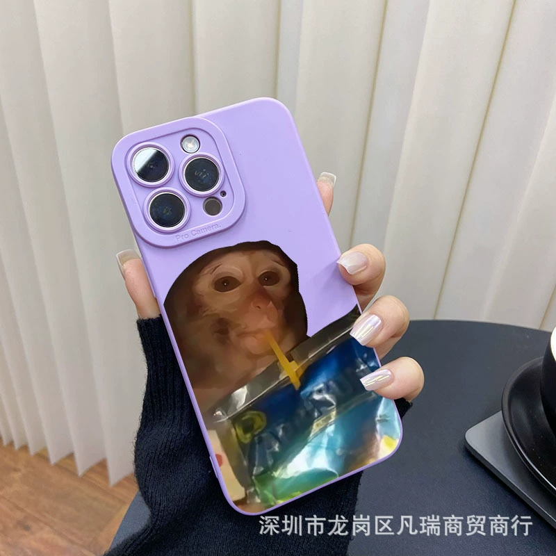 Чехол для iPhone 11–17 (включая Pro/Pro Max), принт обезьяны S677, тонкий защитный чехол