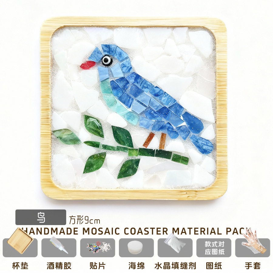 Nuevo producto bricolaje hecho a mano posavasos paquete de material mosaico padre-hijo creativo jardín de infantes pequeño regalo al por mayor juguetes educativos image 23