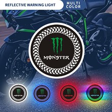 摩托车改装三色高反光圆形反光片 电动车led反射器后泥刹车警示灯