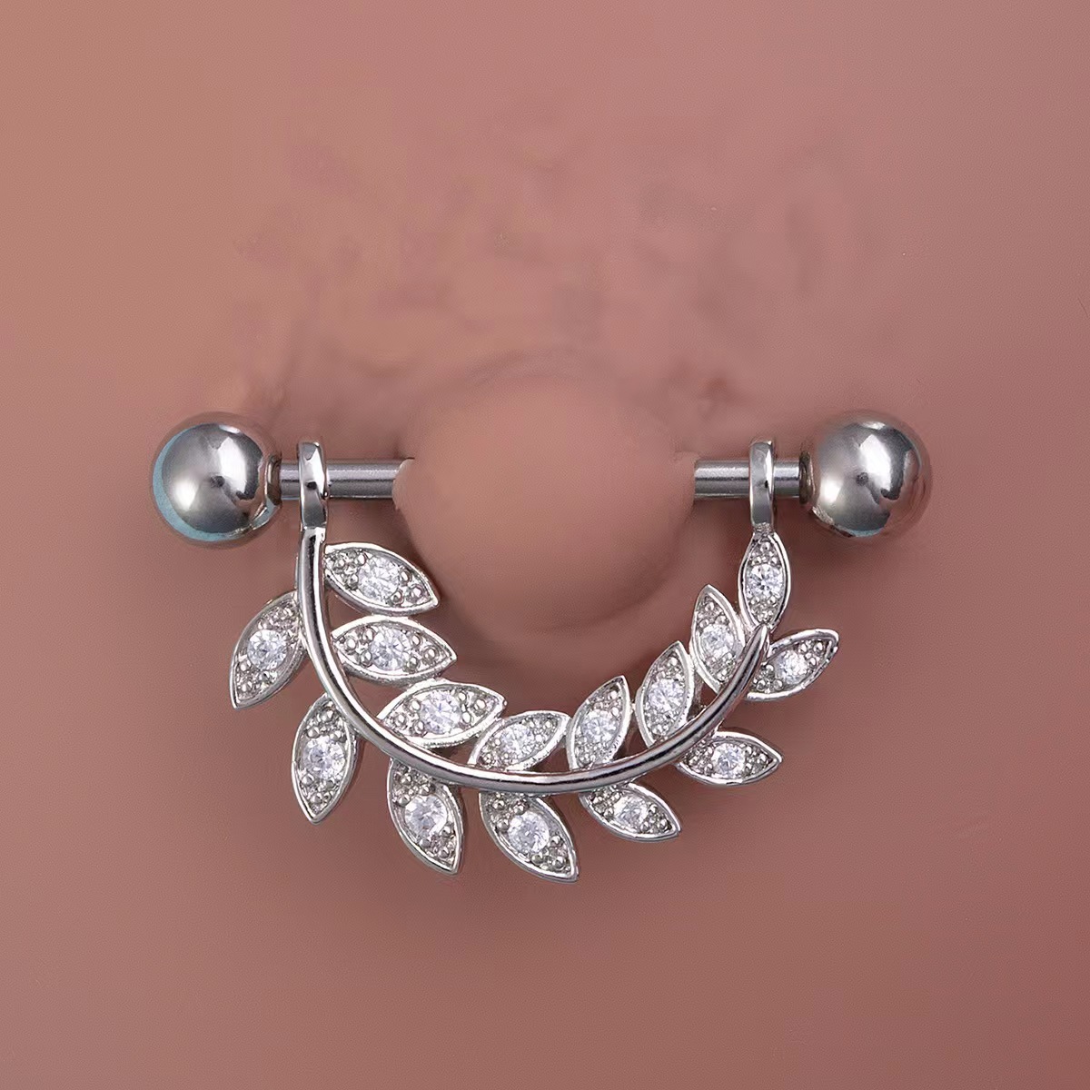 Labret stud lip piercing jewelry styling detail