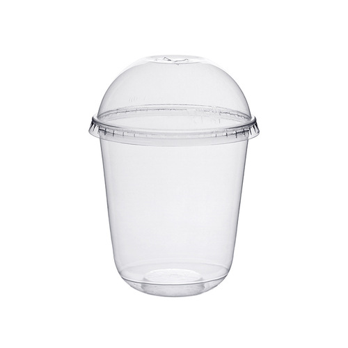 Morning glory disposable plastic milk tea cup Internet celebrity U-shaped fat cup PET wave cup cold drink cup juice cup with lid