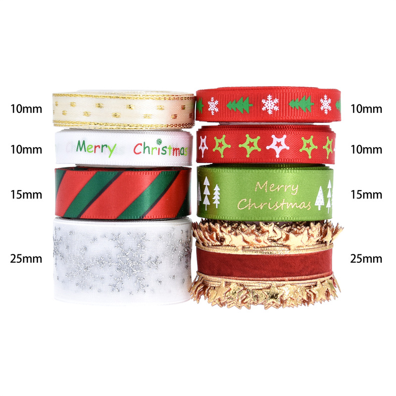 Transfronteriza europea y americana nueva cinta de Navidad traje hogar vacaciones decoración Navidad decoración regalo embalaje cinta 5 yardas