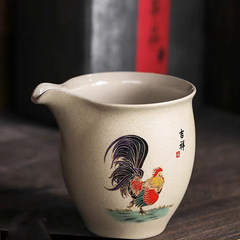 Stoneware Gongdao Tea Pitcher for Home Use, Ceramic Brewing Pot, Kung Fu Tea Set Accessory, Elegant & Luxurious Tea Dispenser and Cup