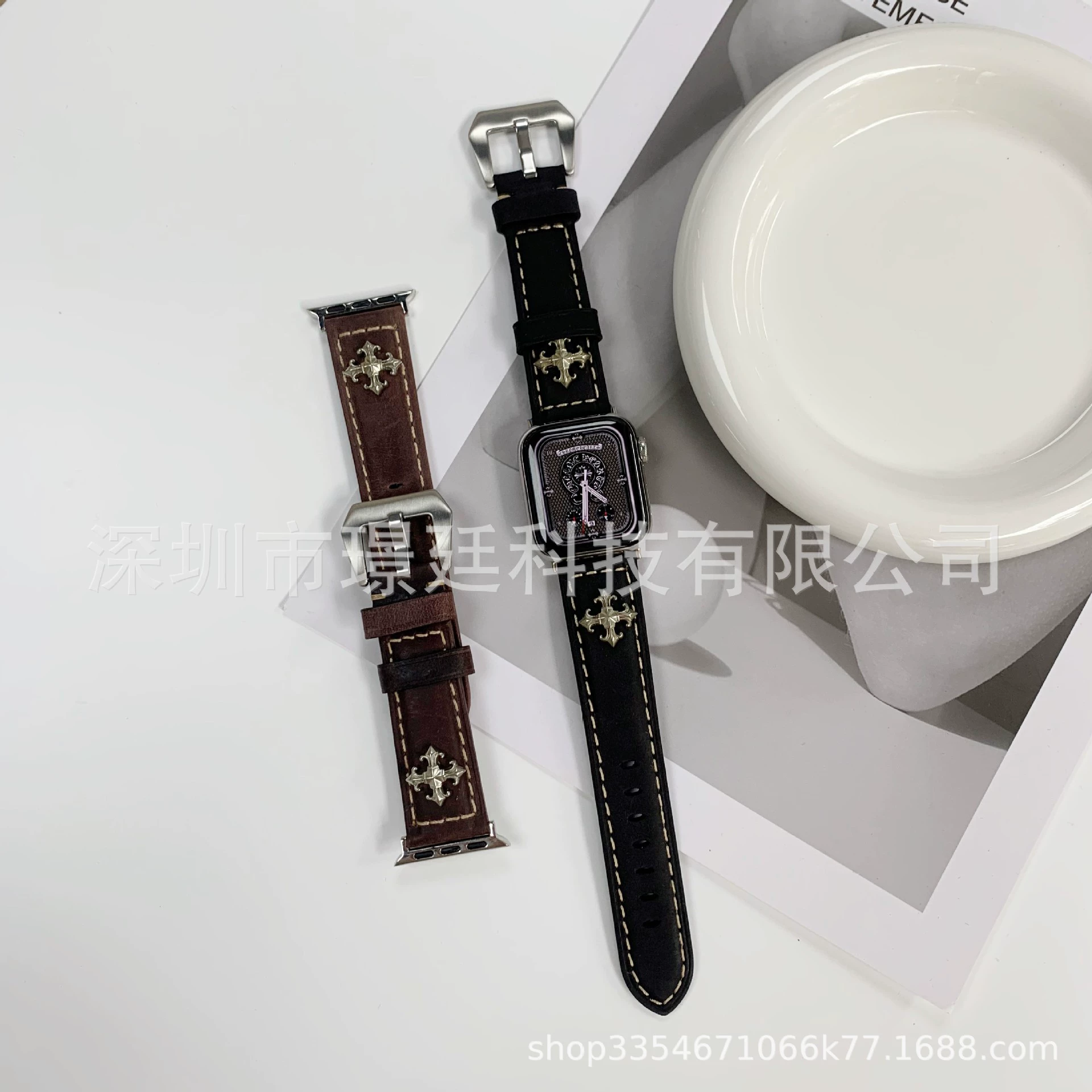 Подходит для Apple Watch, кожаный ремешок Croxin Cortex, совместим с Apple Watch 8/SE/7/6/5/4/3/2/1