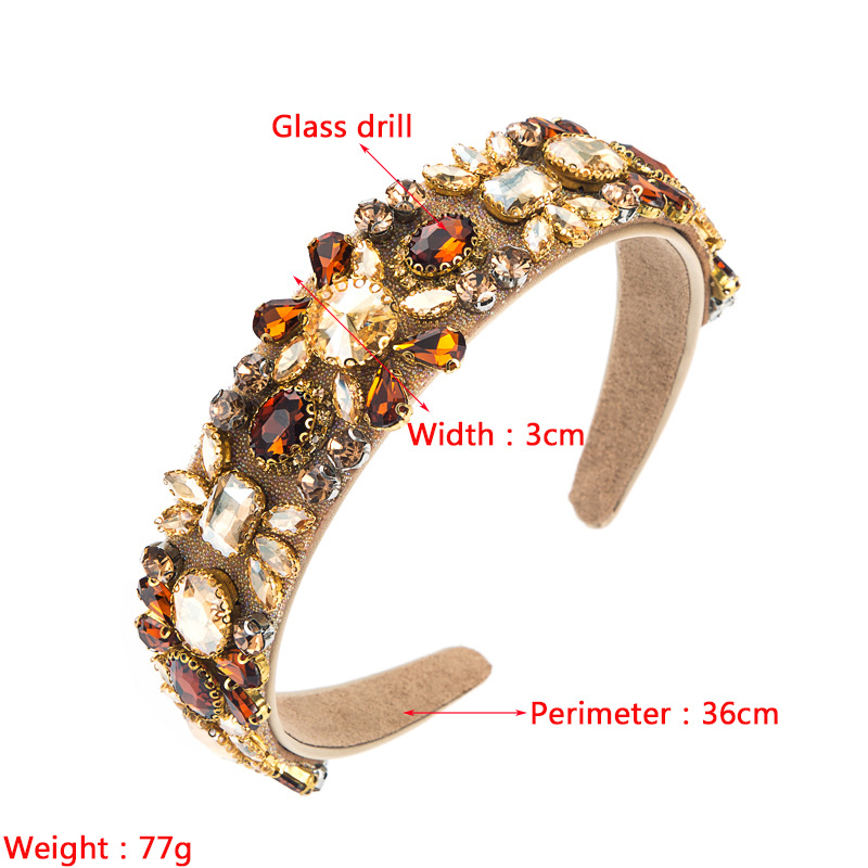 Fashion Baroque Shiny Crystal Flower Glass Diamond Fabric Headband display picture 1