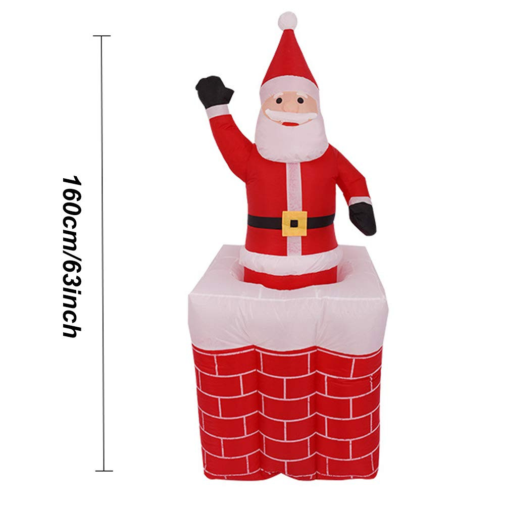 1,6 M chimenea de escalada Santa Claus chimenea de elevación inflable Santa Claus inflable luminoso decoraciones de Navidad