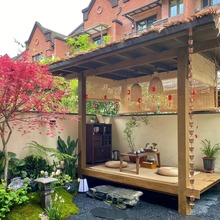 防腐木凉亭茅草凉亭户外庭院休闲花园院子装饰葡萄架景观乘凉休憩