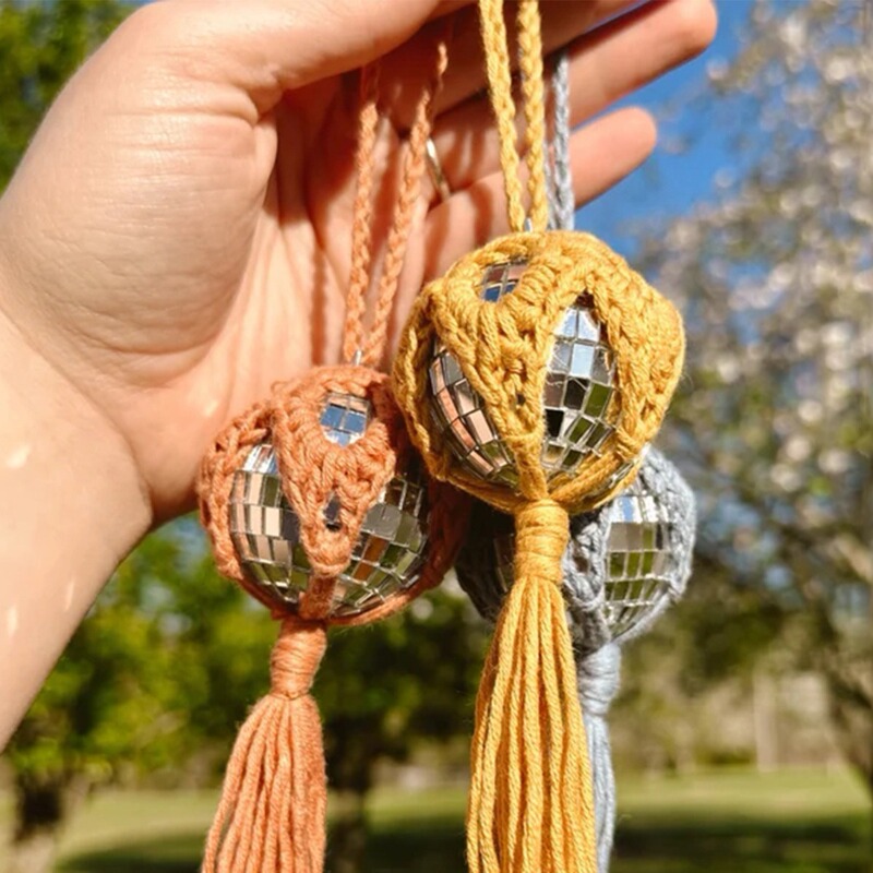Popular Disco ball Mirror ball Disco ball Watch Woven Hanging Reflective Atmosphere Decoration Party Pendant