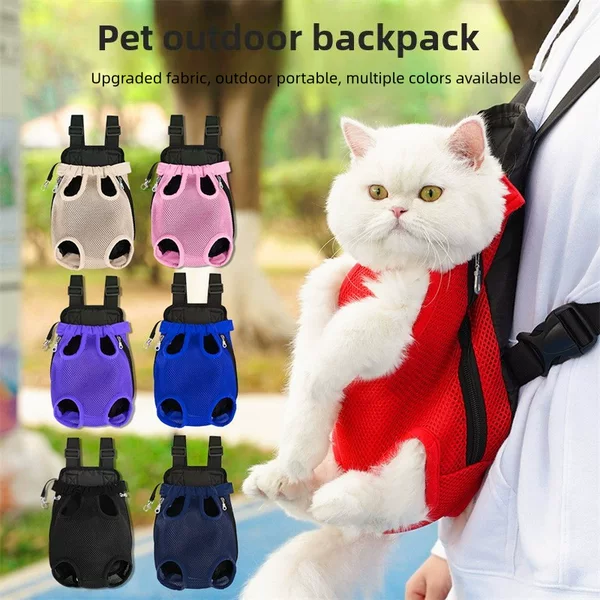 Dog and Cat Backpack Pet Backpack Dog Outing Mesh Breathable Cat Backpack Small and Medium Dog Supplies Wholesale