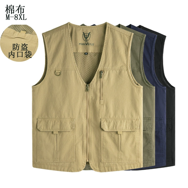 Cotton vest for leisure sleevless, plus size, for import