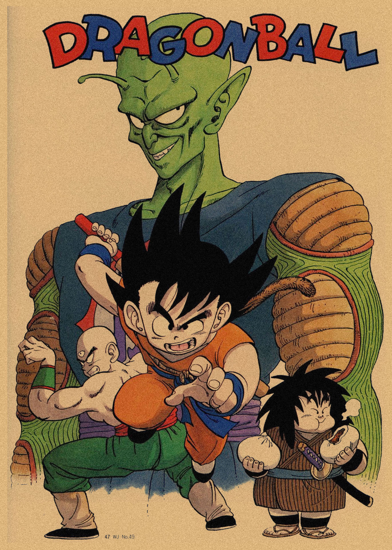 日本式アニメ七龍珠アラレ復古クラフト紙ポスター鳥山明装飾画孫悟空壁画316