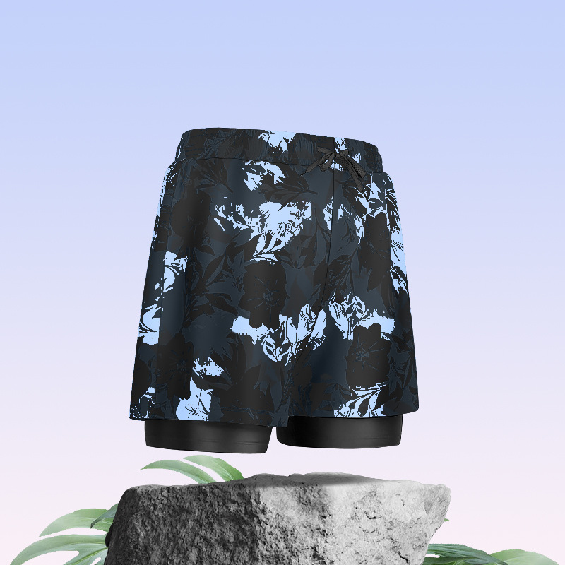 Traje de baño para hombres, secado rápido, entrenamiento y running, estilo playero, doble capa y antideslizante, venta al por mayor