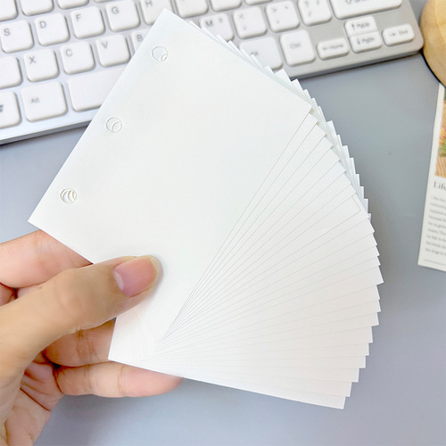 Horizontal blank 3-hole mini three-hole mini loose-leaf core paper removable notebook note paper