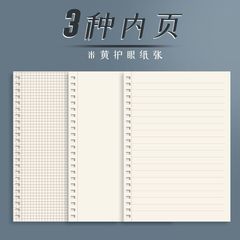 B5 High School Student PP Coil Notebook, A5 Handwritten Journal, Straight Line Grid Blank Notebook, Wholesale