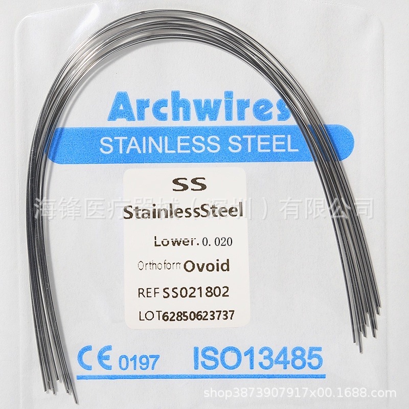 Ortodoncia dental Alambre de arco de acero inoxidable Alambre redondo súper elástico Alambre cuadrado Alambre preformado Alambre de ortodoncia Ovalos 10 paquetes