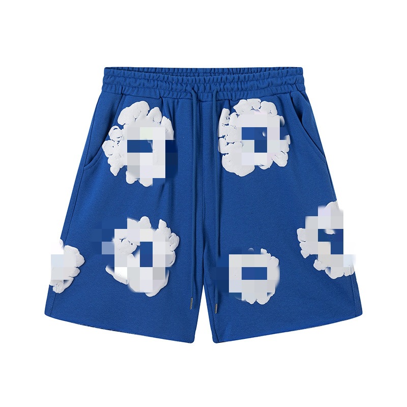 Nueva moda americana doble línea esencial pantalones cortos reflectantes temporada de los hombres quinto pantalones de la calle suelta hombres y mujeres mismo estilo