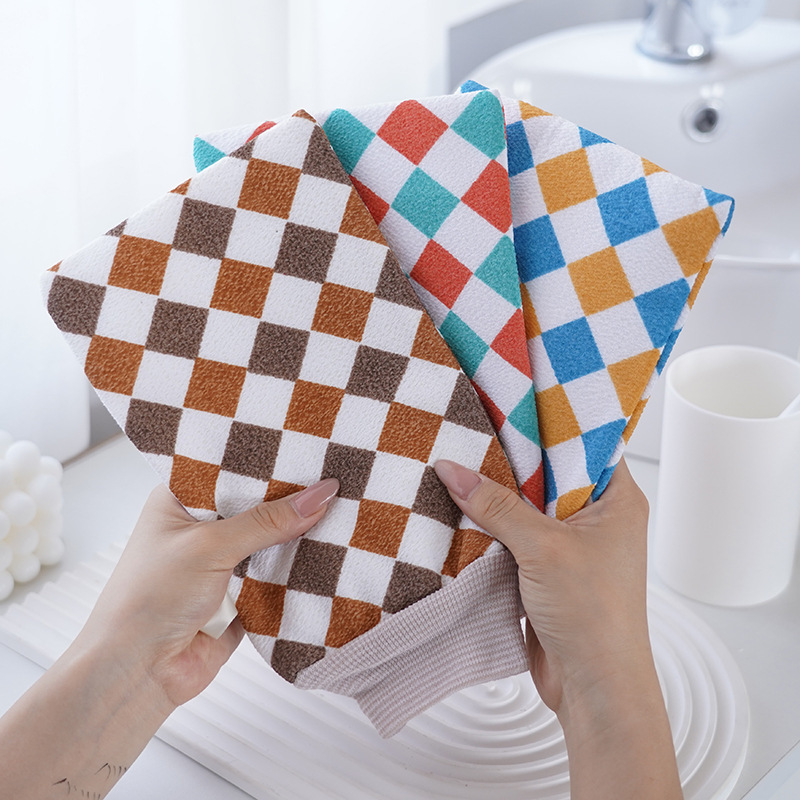 Painless Bath Towel, High-Looking Scrub Bath Towel, Household Mud Rub Glove, Flower Qiaoge Bath Towel