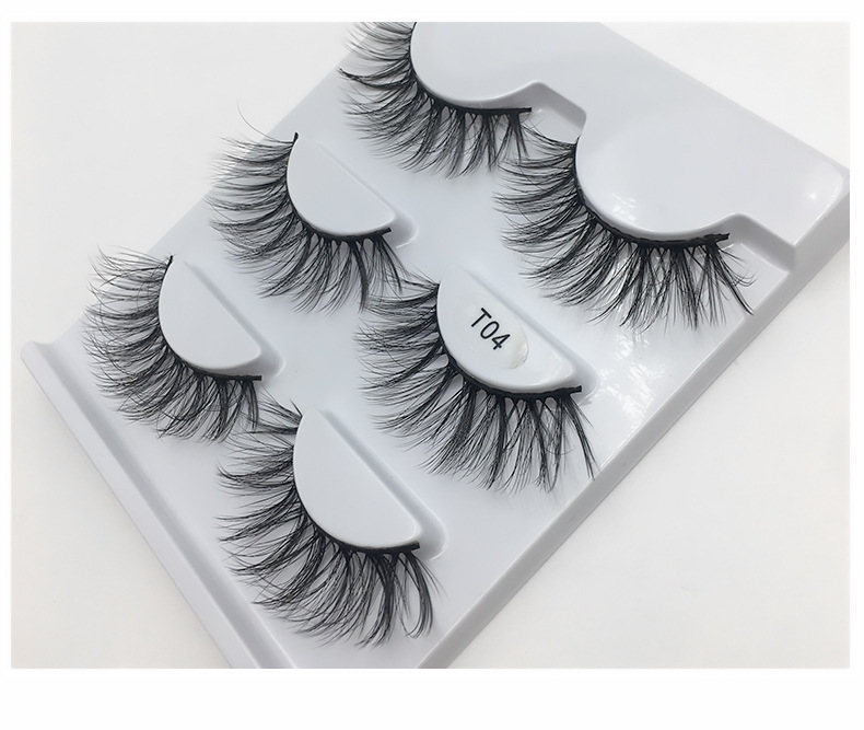 200g Weight False Eyelashes Makeup Tools Types 3 Pairs Quantity Mink Hair Material 3 Pairs Of Multi-layer Thick Natural Curling False Eyelashes 3