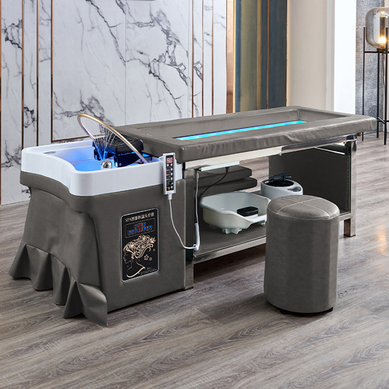 Cama de lavado de cabello de tratamiento de cabello tailandés con cama de fumigación de circulación de agua cama automática de moxibustión sin humo cama especial para salón de belleza de moxibustión de cuerpo completo