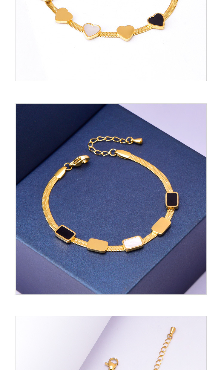 Acrylic, Shell Inlay Material Bracelets Classification PVD Coated Real Gold Plated 18K Gold Star Heart Shape 304 Stainless Steel Waterproof Non Tarnish 304 Stainless Steel Bracelets