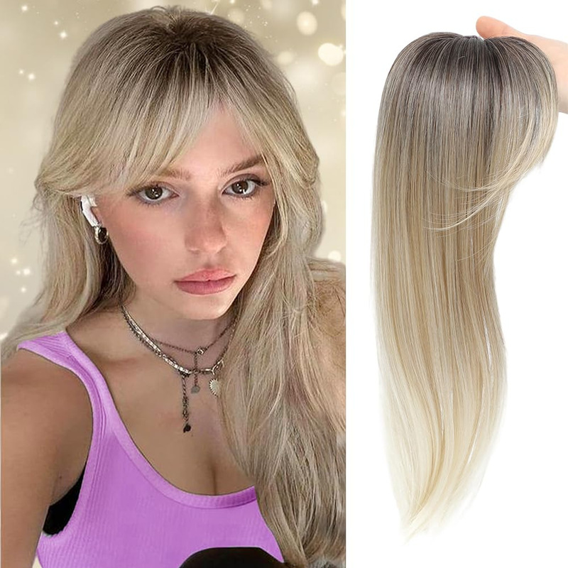 Wig 360 ° 3D hair replacement piece appearance natural fluffy hairpin hair patch with bangs ladies hair clip hair replacement piece