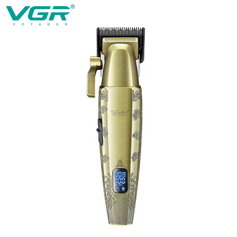 VGR036 Professional Metal Hair Clipper for Men Digital Display Electric Rechargeable Trimming Tool High Power Salon Quality_voghion.com
