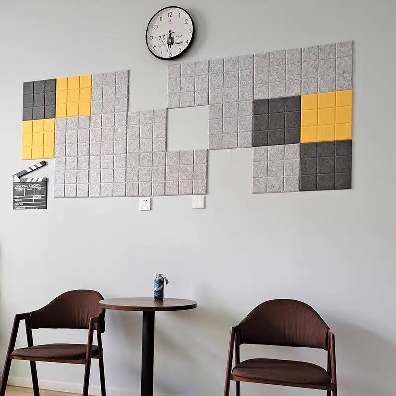 Tablero de fieltro de lana de cuadrícula de nueve cuadrados de forma especial, tablero de mensajes de jardín de infantes, foto de pantalla, pared de fondo, pegatinas de pared de color de cuadrícula pequeña nórdica