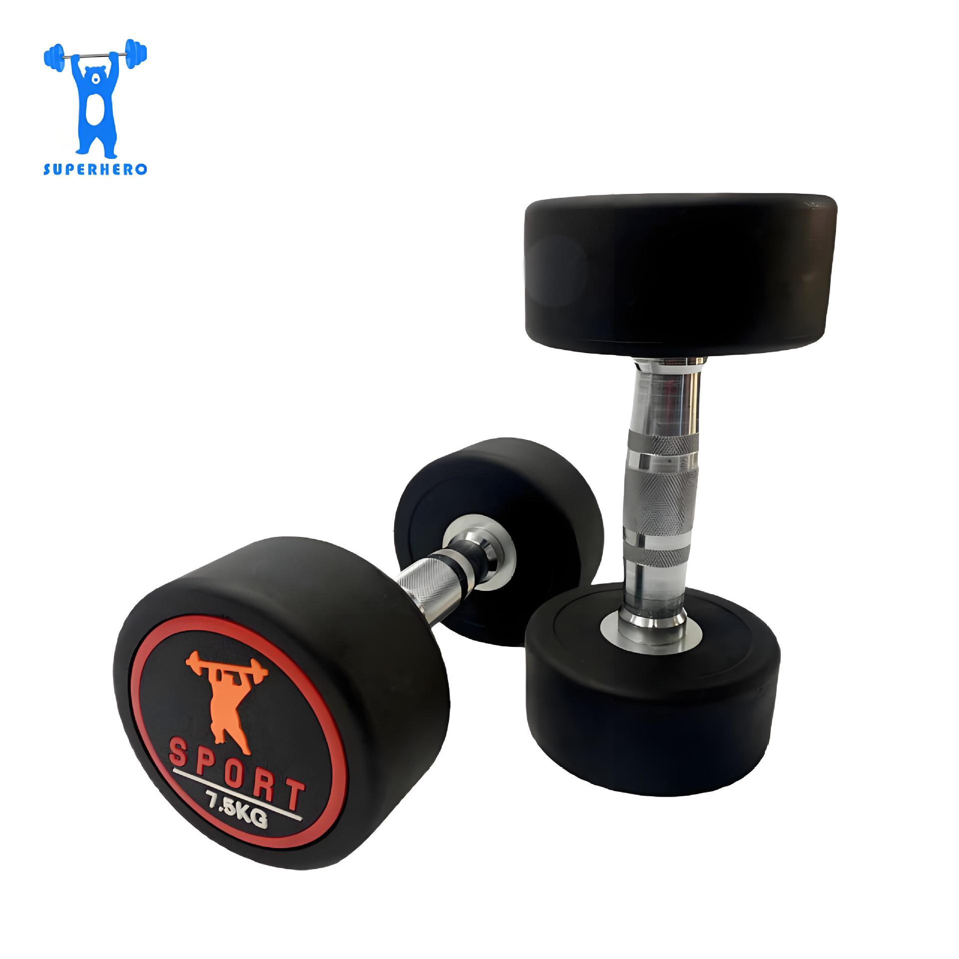 Dahongbiao Round Head Dumbbell Commercial Fitness Manufacturer Wholesale Set Rubber Muscle-Building Men's and Women's Barbell Gym
