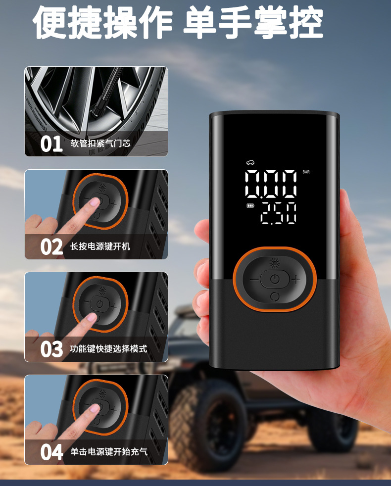 Cross-Border Exclusive Supply of Car-Mounted Wireless Air Pumps, Portable Mini Electric Air Pumps, High-Pressure Air Pumps for Car Tires