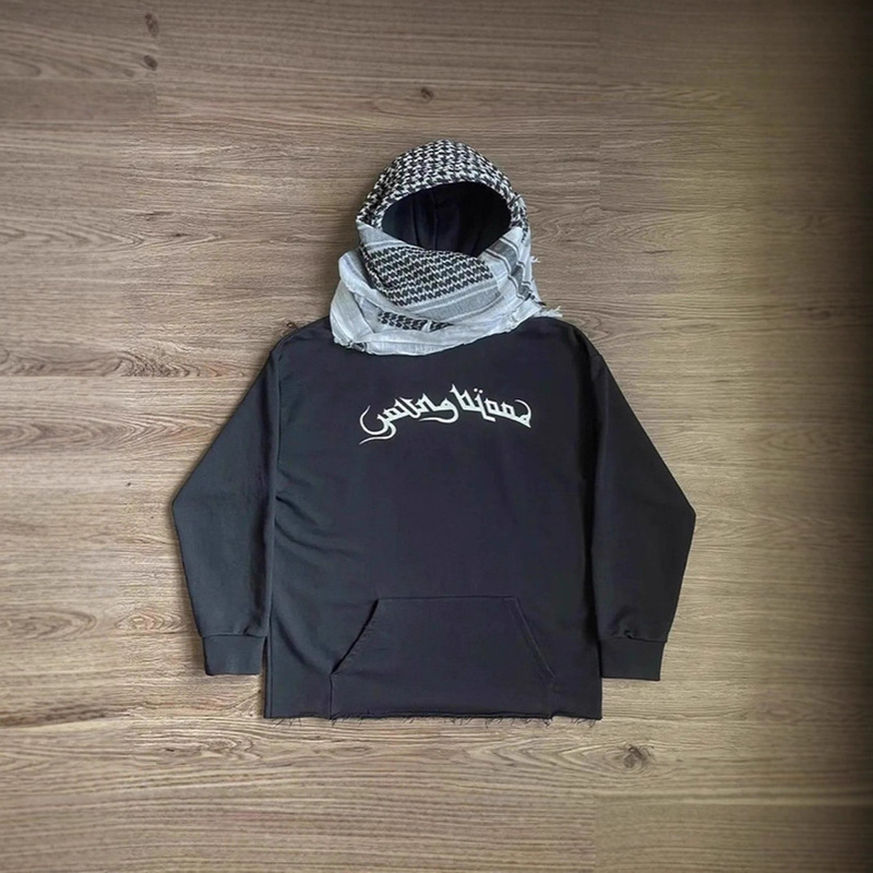 European and American Cross-Border 2025 Autumn and Winter New Hooded Sweatshirt Headscarf Design Trendy Brand Fashion Stylish Street Sweatshirt for Men and Women