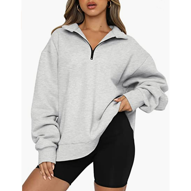 Femmes Sweat À Capuche Manche Longue Hoodies Et Pulls Molletonnés Fermeture Éclair Décontractée Couleur Unie display picture 5