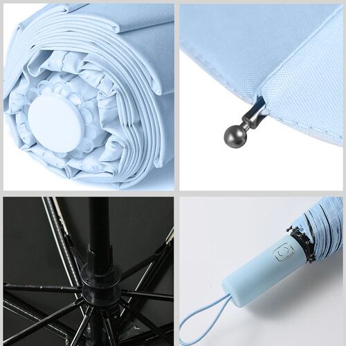 Fully Automatic Windproof Rain Umbrella, Dual-Purpose Foldable Umbrella, High-End Professional Black Rubber Sunshade Logo Umbrella