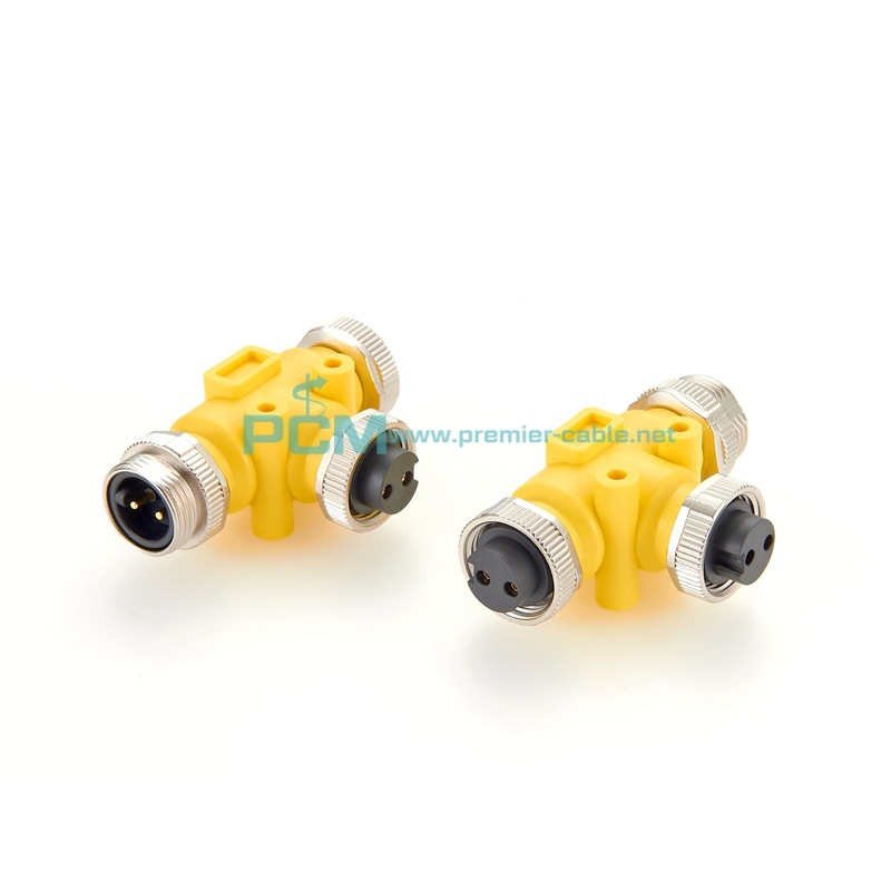 两芯信号传输IP67/68 7/8“ T型H型Y型2芯公母电源连接器2针2P