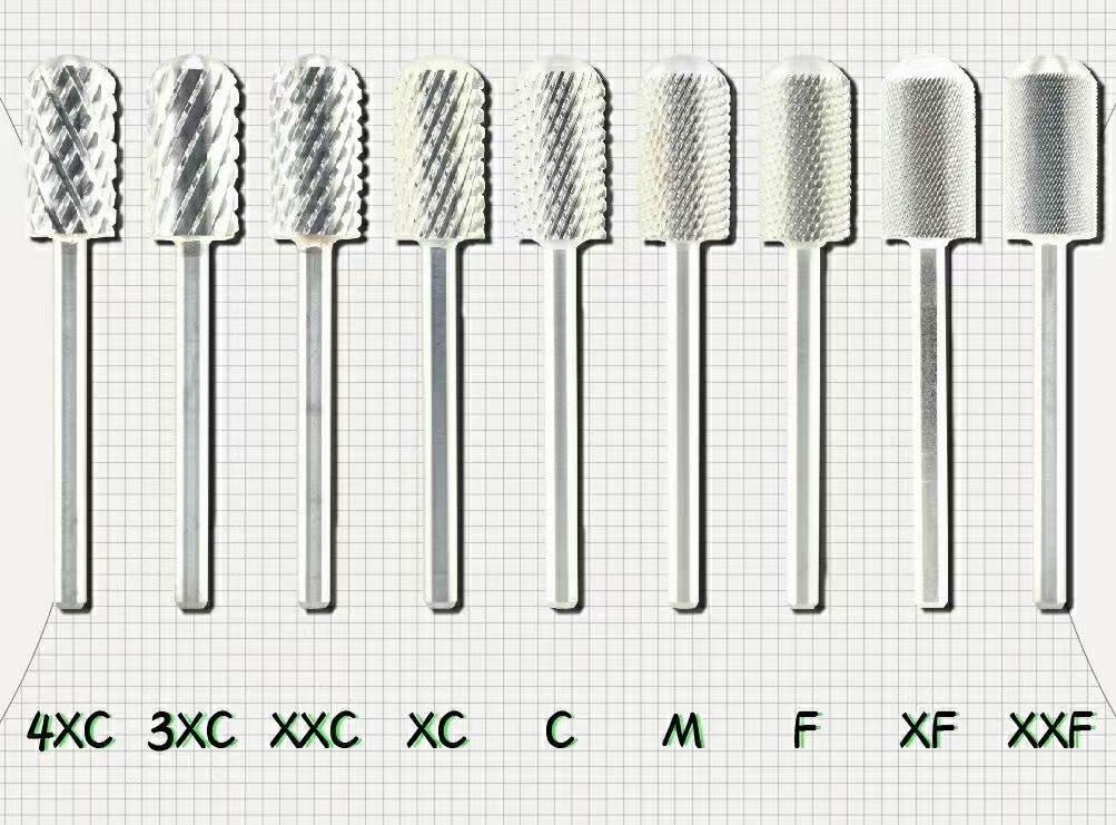 Fábrica dedicada para manicura cabeza de molienda de acero de tungsteno pulido removedor de uñas cilíndrico único oro plata cabeza de molienda de acero de tungsteno en stock