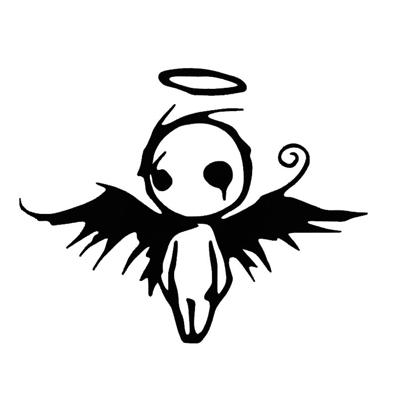 Внешняя торговля, наклейка на автомобиль «Маленький ангел», бампер, задняя крышка от царапин, череп, персонализированная креативная наклейка для украшения тела