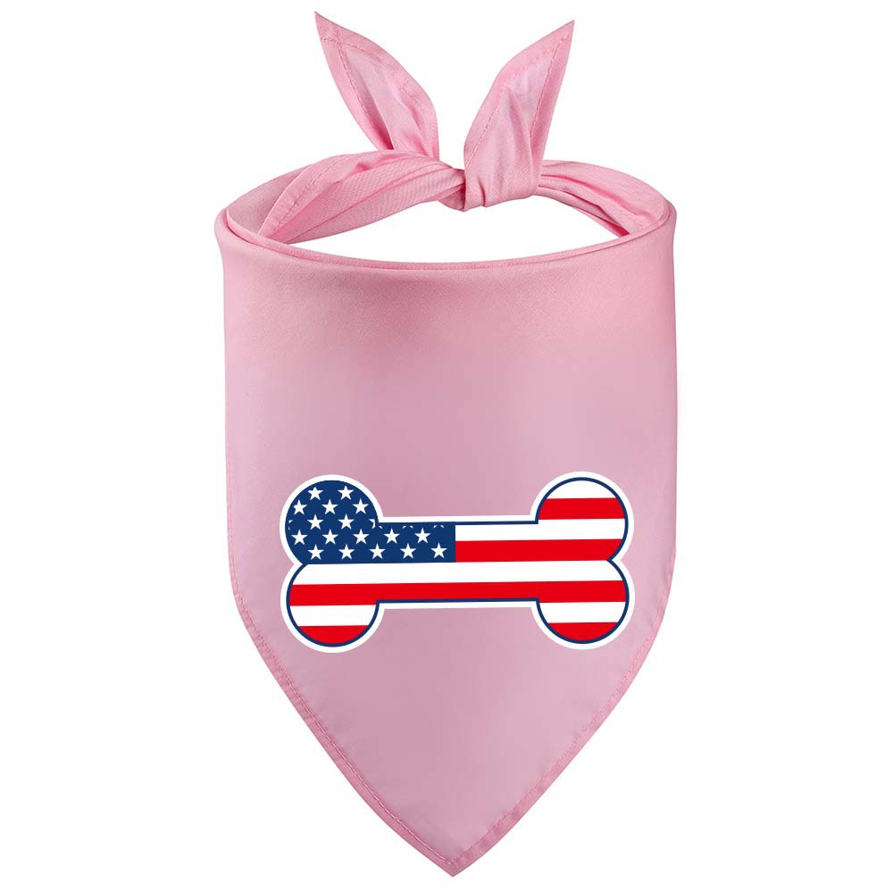 Fabricante en stock nuevo transfronterizo Día DE LA Independencia Americana mascota triángulo Toalla de algodón de una sola capa mascota bufanda perro saliva toalla