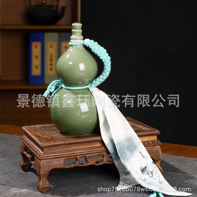 0.5kg 리본이 달린 녹색 조롱박