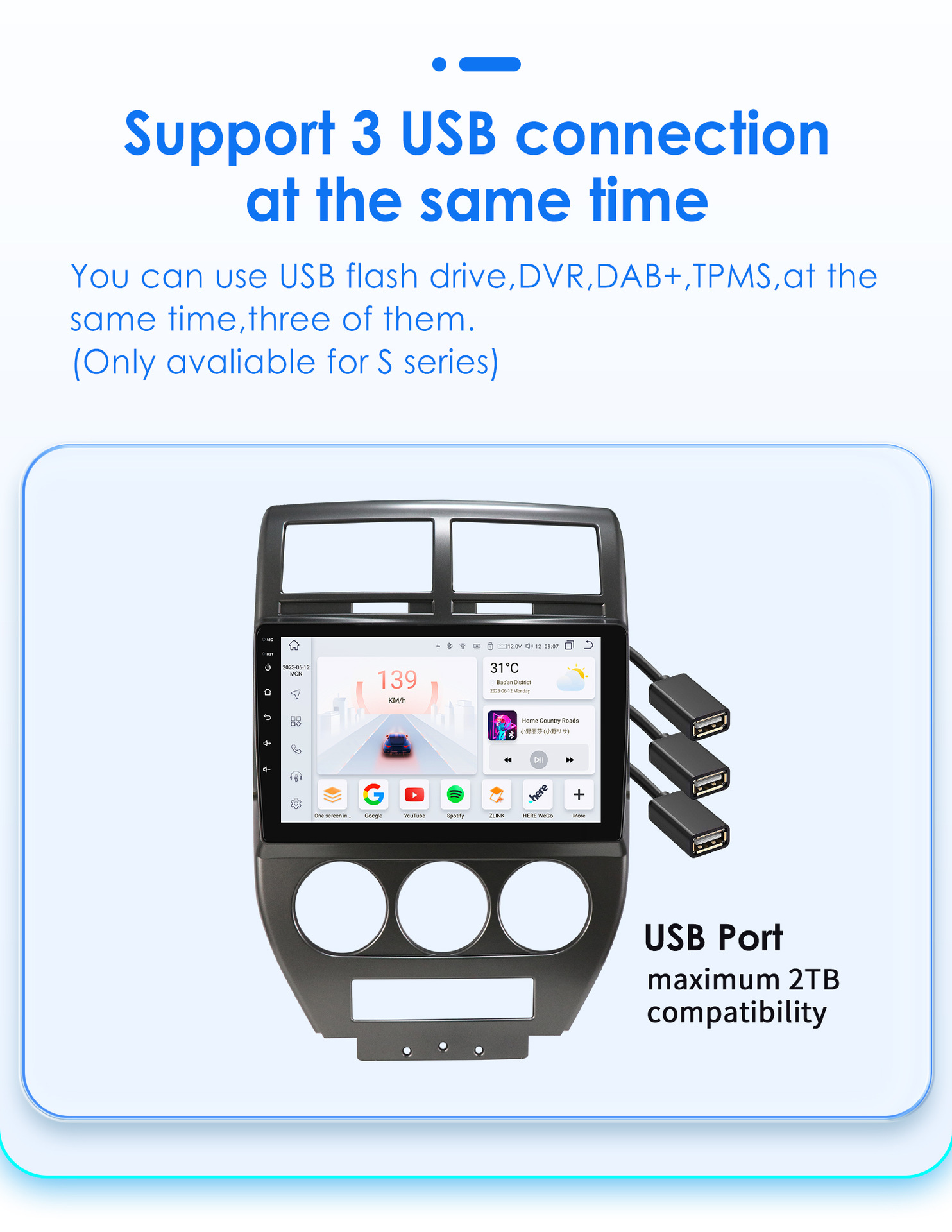 Suitable for Jeep Compass 07-09 Car Android Large-Screen Navigation System Gps All-In-One Device