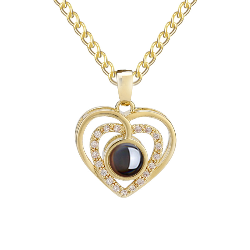 Collier mémoire d'amour projection 100 langues pour couple_voghion.com