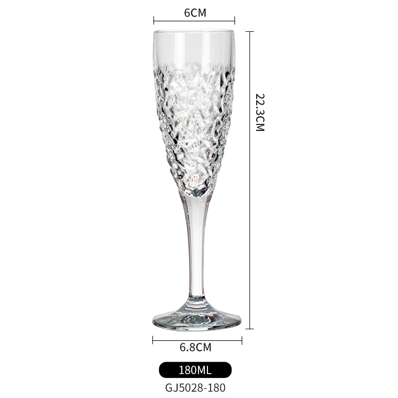 Copa de champán, barra de PC gruesa de alto valor, vino dulce comercial, copa de vino blanco, copa de acrílico transparente