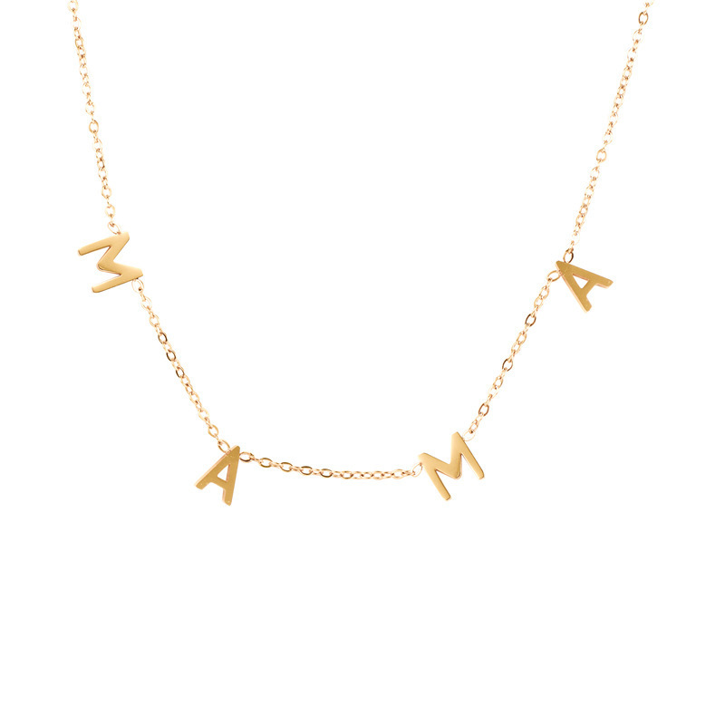 6g Weight Simple Style Letter Stainless Steel Titanium Steel Plating Necklace