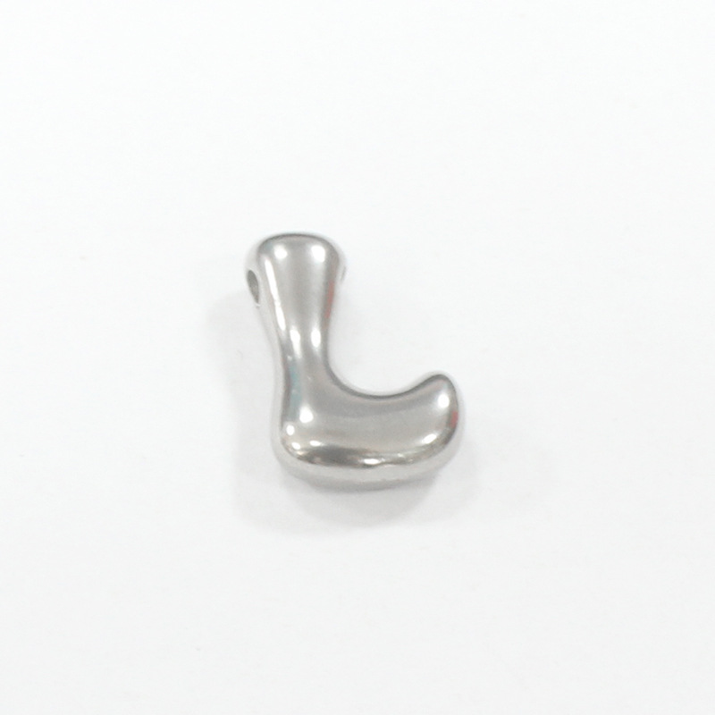 Steel-colored L letter (with horizontal hole on top) thickness 4.6*width 12*height 18mm*aperture 1.8mm*(unit weight 3.03g)