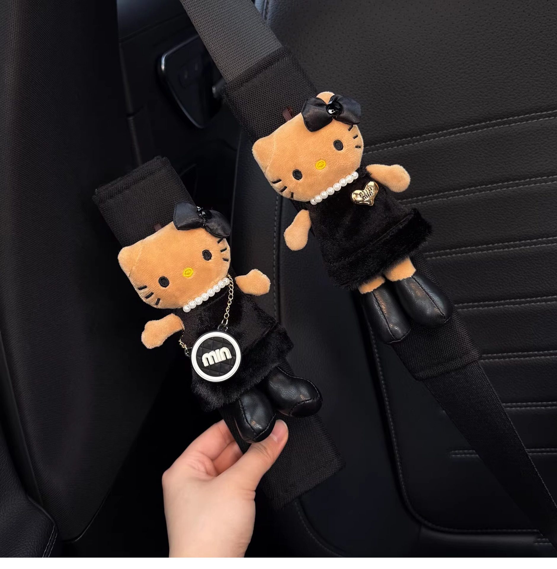 Car Seatbelt Shoulder Pads, Cute Kitty Decorative Safety Straps for Vehicles, Anti-Wear Clothing for Couples, One Pair for Women