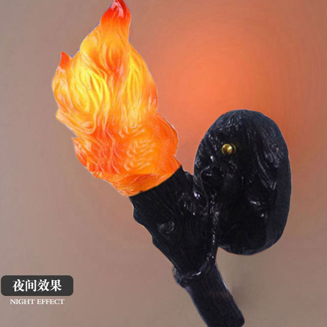 Retro torch lamp wall lamp creative personality art decoration retro wall lamp European style torch lamp My World