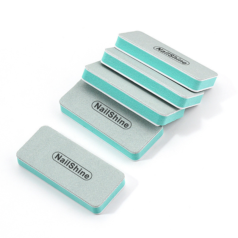 Washable Sponge File Manicure Tool Polishing Block Polishing Double-Sided Square Polishing Block Green and White Mini Nail File