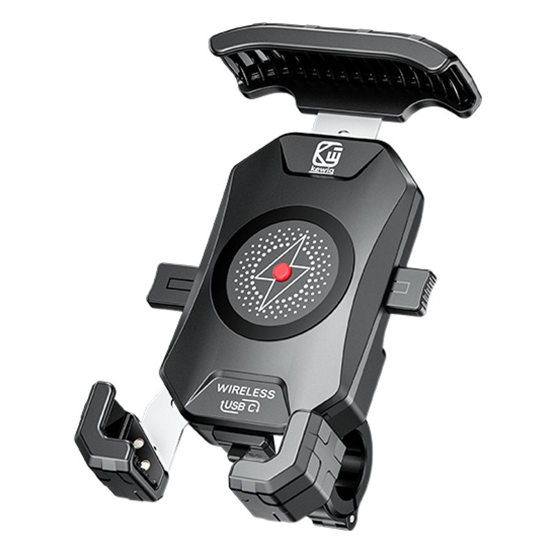 Kaiweige motocicleta 15W carga inalámbrica PD carga rápida dos en uno de doble modo de navegación de carga soporte de teléfono móvil