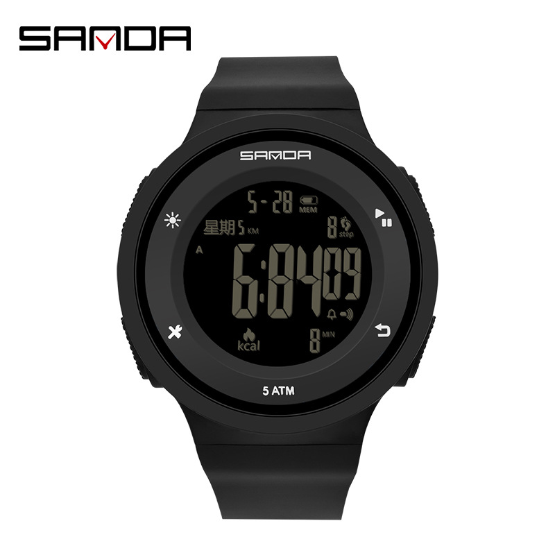 SANDA reloj medidor de calorías nocturna multifuncional impermeable al aire libre reloj electrónico de montaña